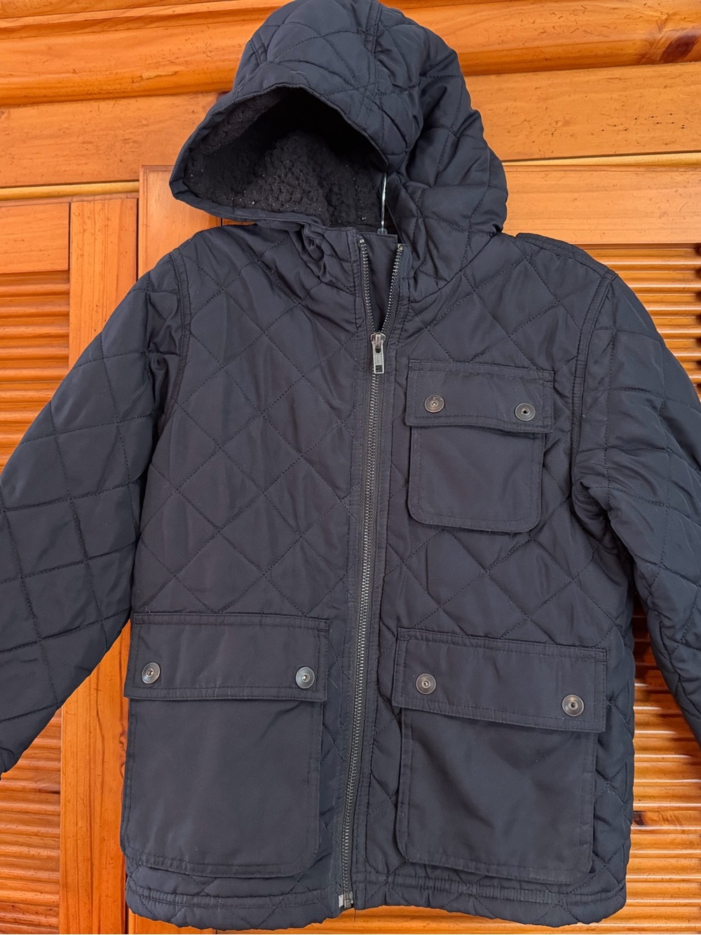 Crazy 8 kids' diamond-quilted hooded utility jacket